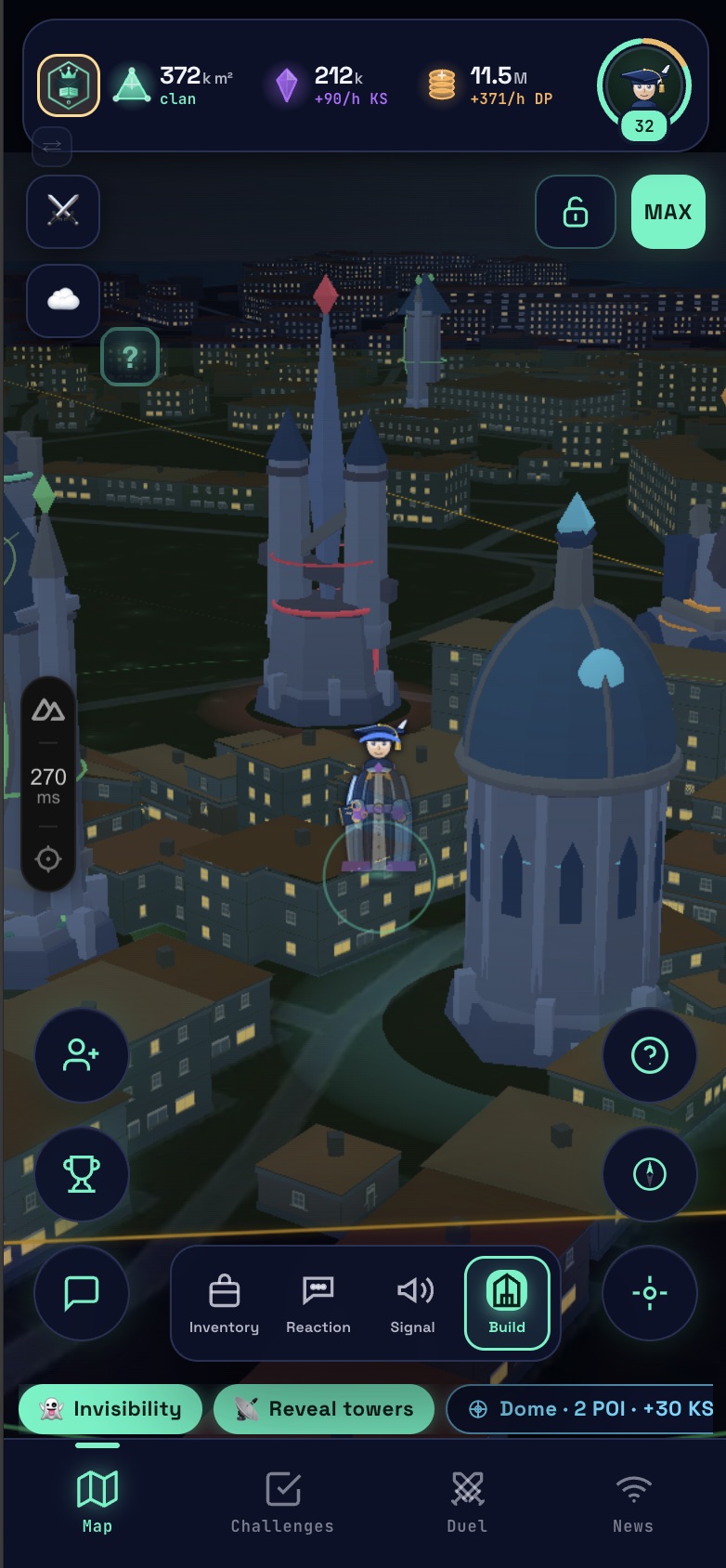 Quizdom — location-based quiz game on a 3D map of the world